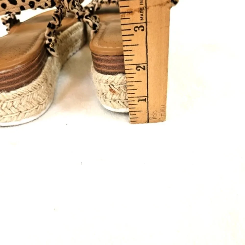 Pierre Dumas Sandal Women Sz 9 Magic Cheetah Print Espadrille Platform Slingback